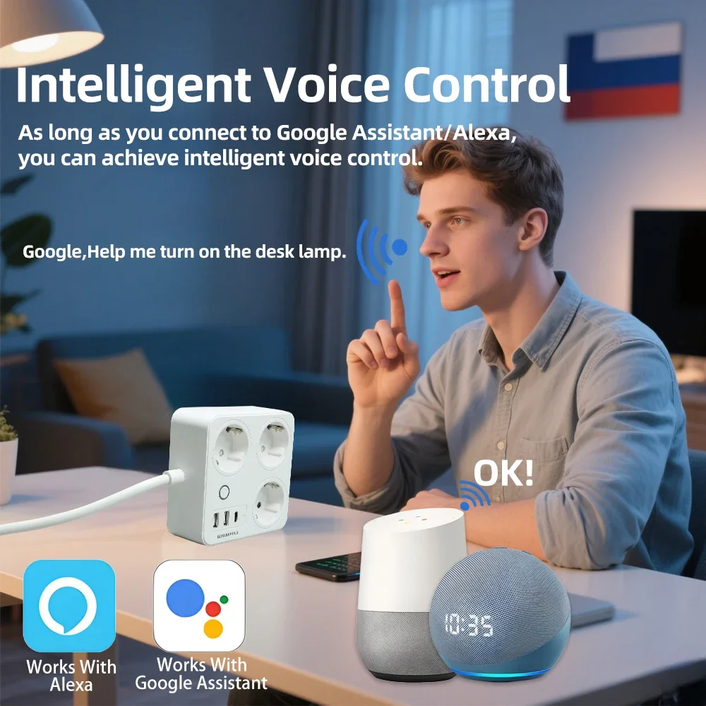 Миниатюра Умный удлинитель BORUIDAPLS, ZigBee, PD 20W