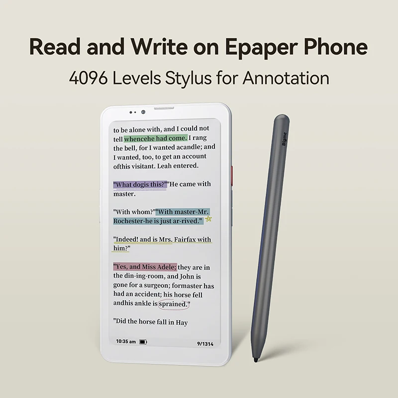 Миниатюра Электронная книга Bigme Hibreak Plus, 6.13-дюймовый цветной экран E-Paper с частотой 53 кадров/с, Android 14, 4+64 ГБ, 4G Dual SIM, поддержка стилуса