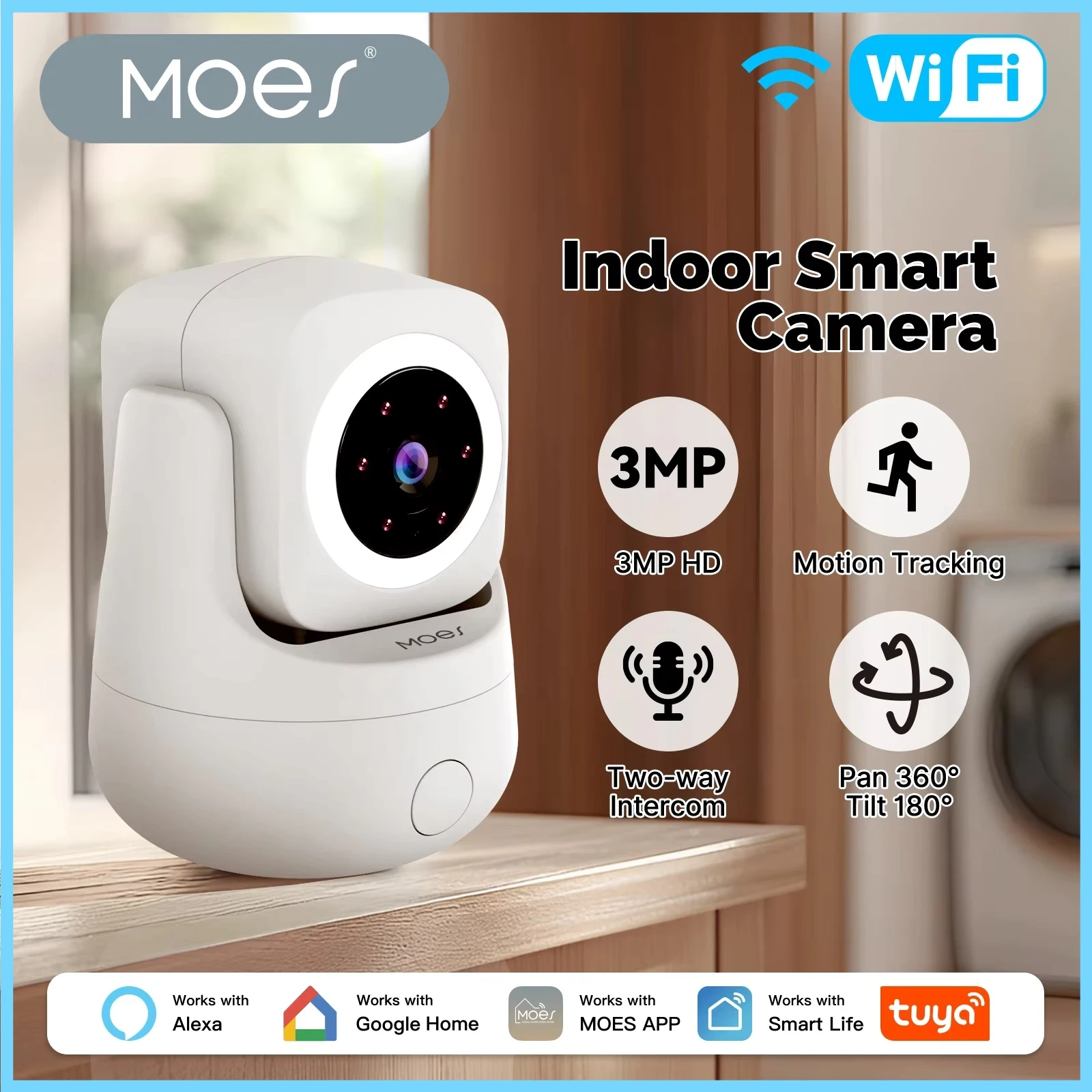 Миниатюра AREALINK MOES Tuya WiFi умная камера 3MP