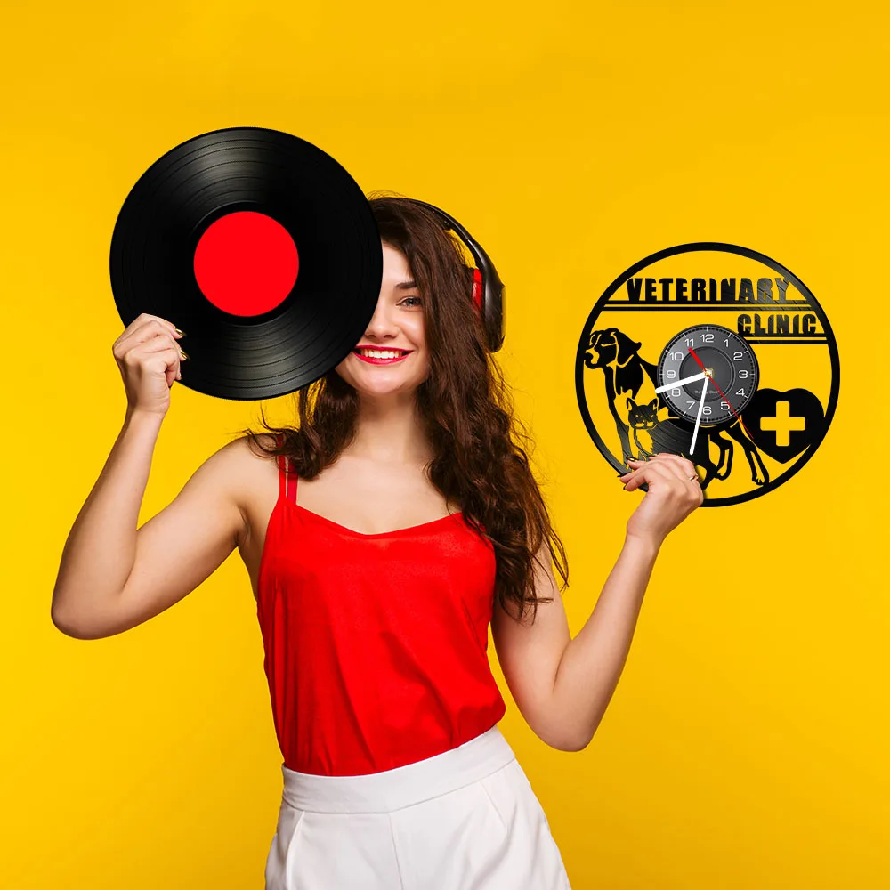 Миниатюра Настенные часы The Vinyl Clock из винила