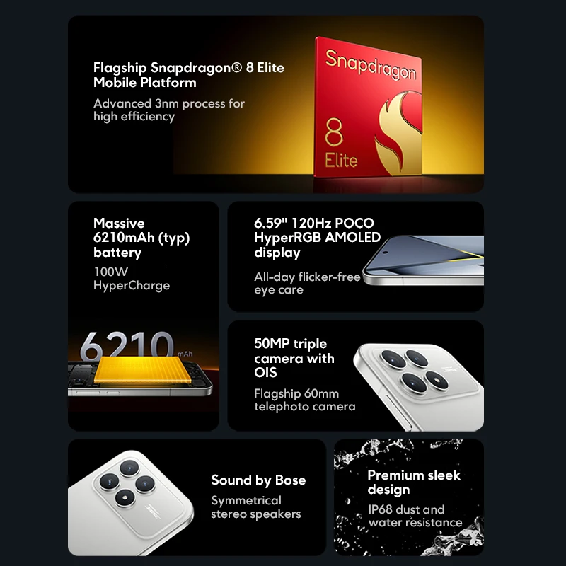 Смартфон Poco F8 Pro, 12/256ГБ, 12/512ГБ, global