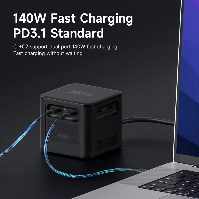 Зарядное Устройство Hagibis 380W USB C С Двумя Портами Быстрой Зарядки, 8 Портов, GaN Type C PD 3.1, Станция Для MacBook, iPhone
