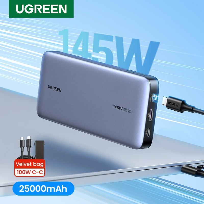 Миниатюра Повербанк UGREEN 25000 мАч 140 Вт, для ноутбука