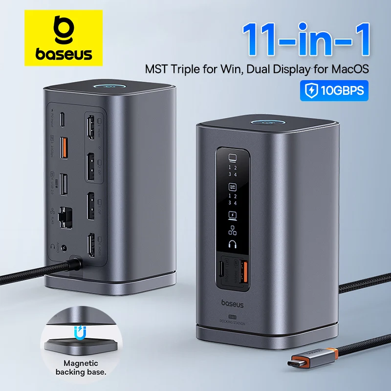 Миниатюра USB-C хаб Baseus 11 в 1 для Windows и Mac
