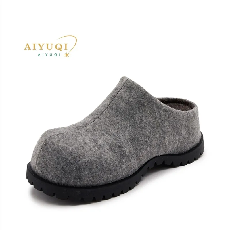 Миниатюра Женские фланелевые тапочки AIYUQI на платформе
