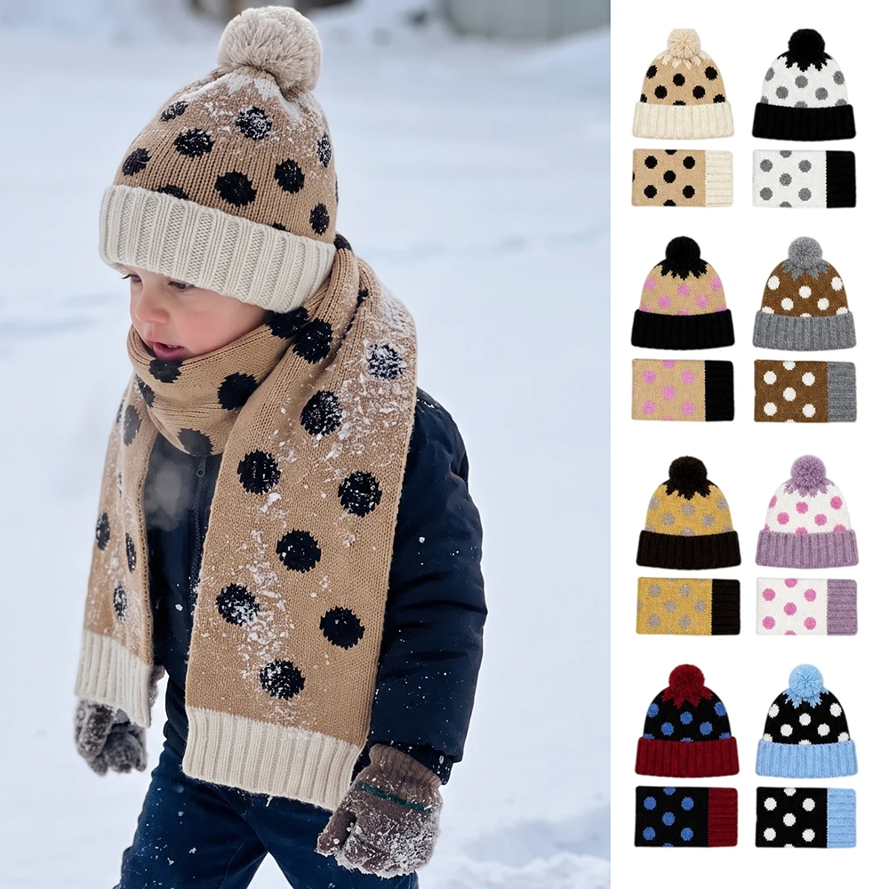 Шапка и шарф MILANCEL для детей 1-3 лет, горошек