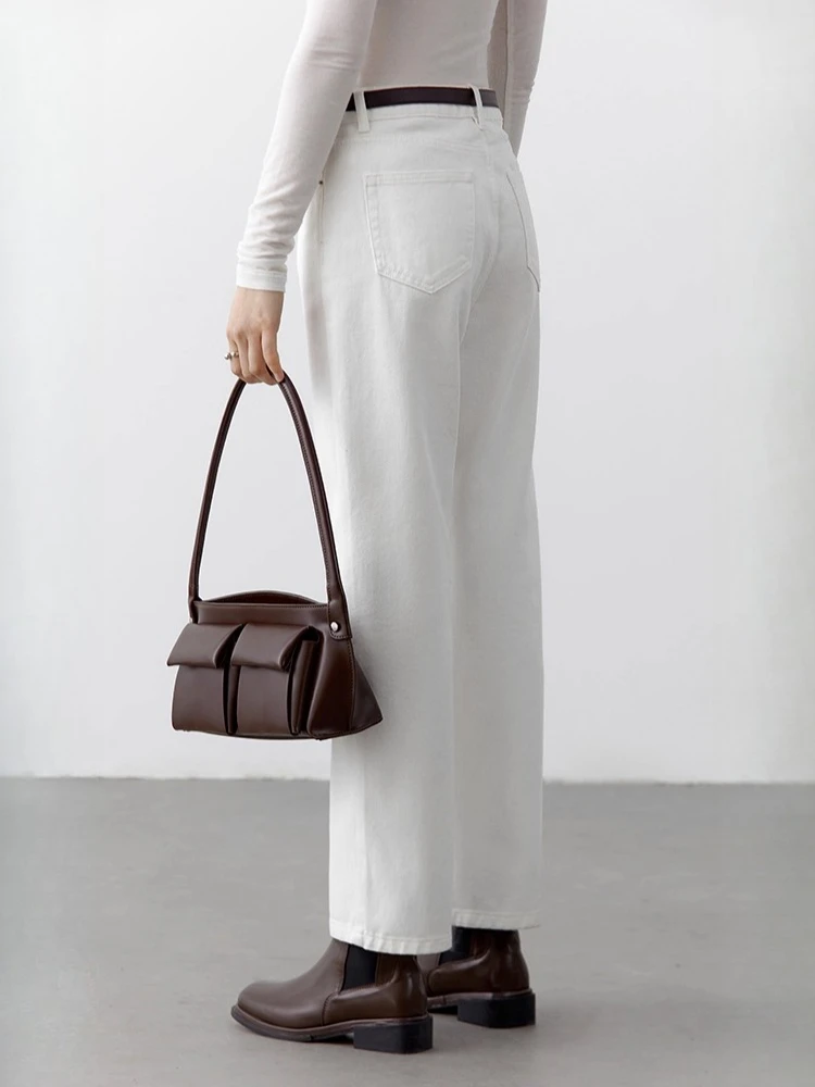 Женские белые хлопковые брюки CHIC VEN, прямые