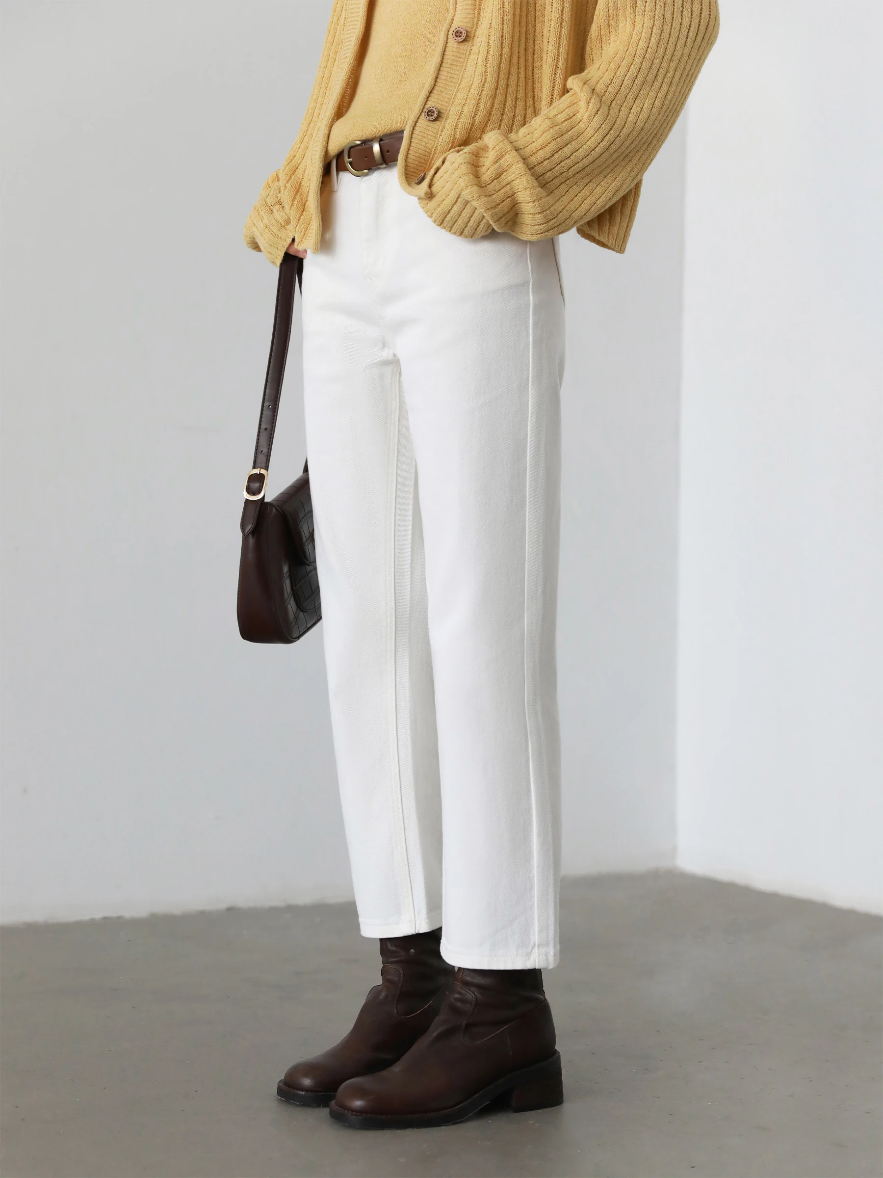 Женские белые хлопковые брюки CHIC VEN, прямые