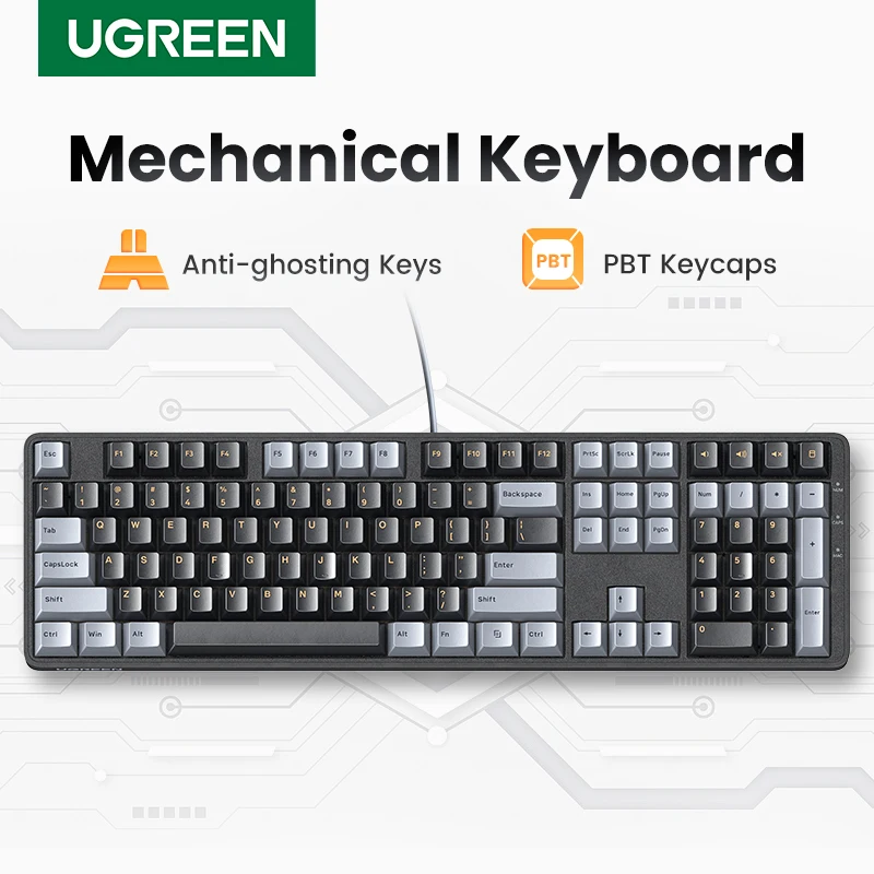 Миниатюра Механическая клавиатура UGREEN, 108 клавиш, PBT