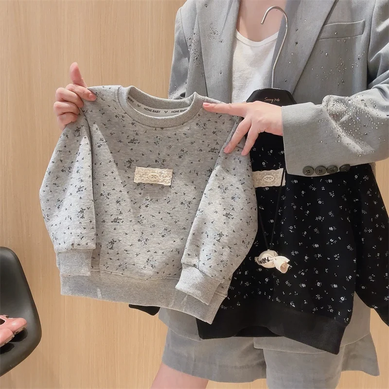 Детский костюм с цветочным свитшотом, 2–8 лет