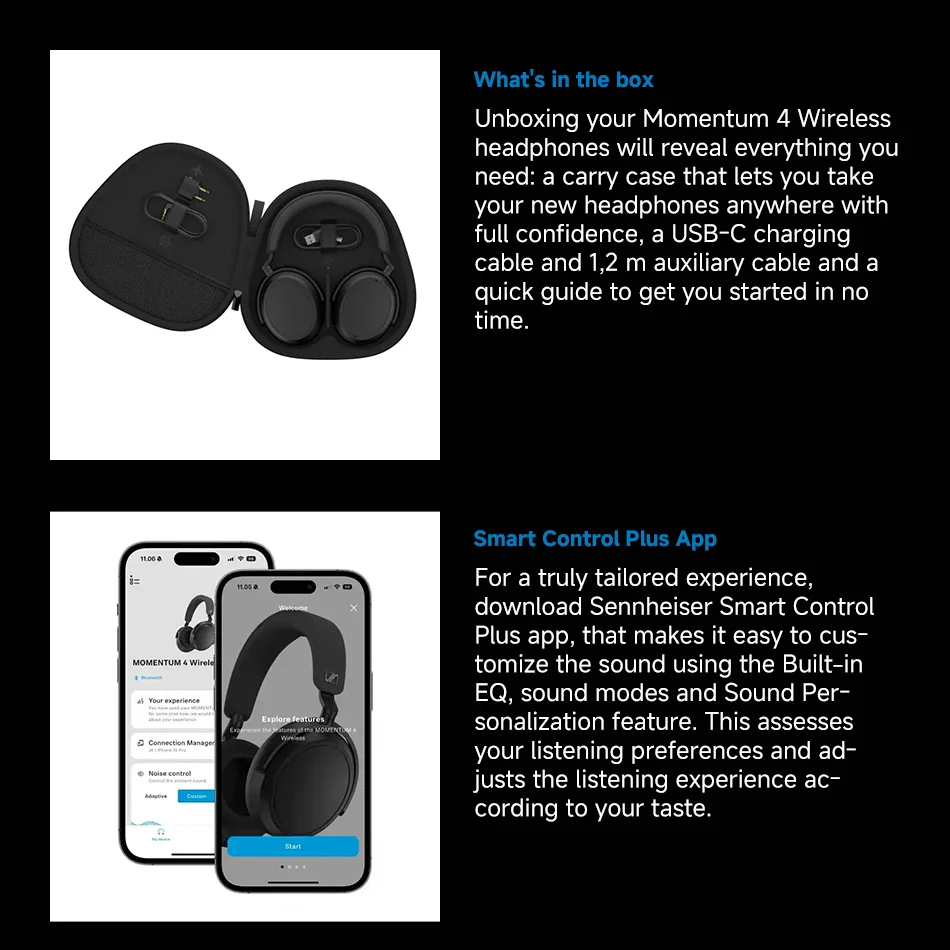 Миниатюра Беспроводные наушники Sennheiser Momentum 4 с шумоподавлением