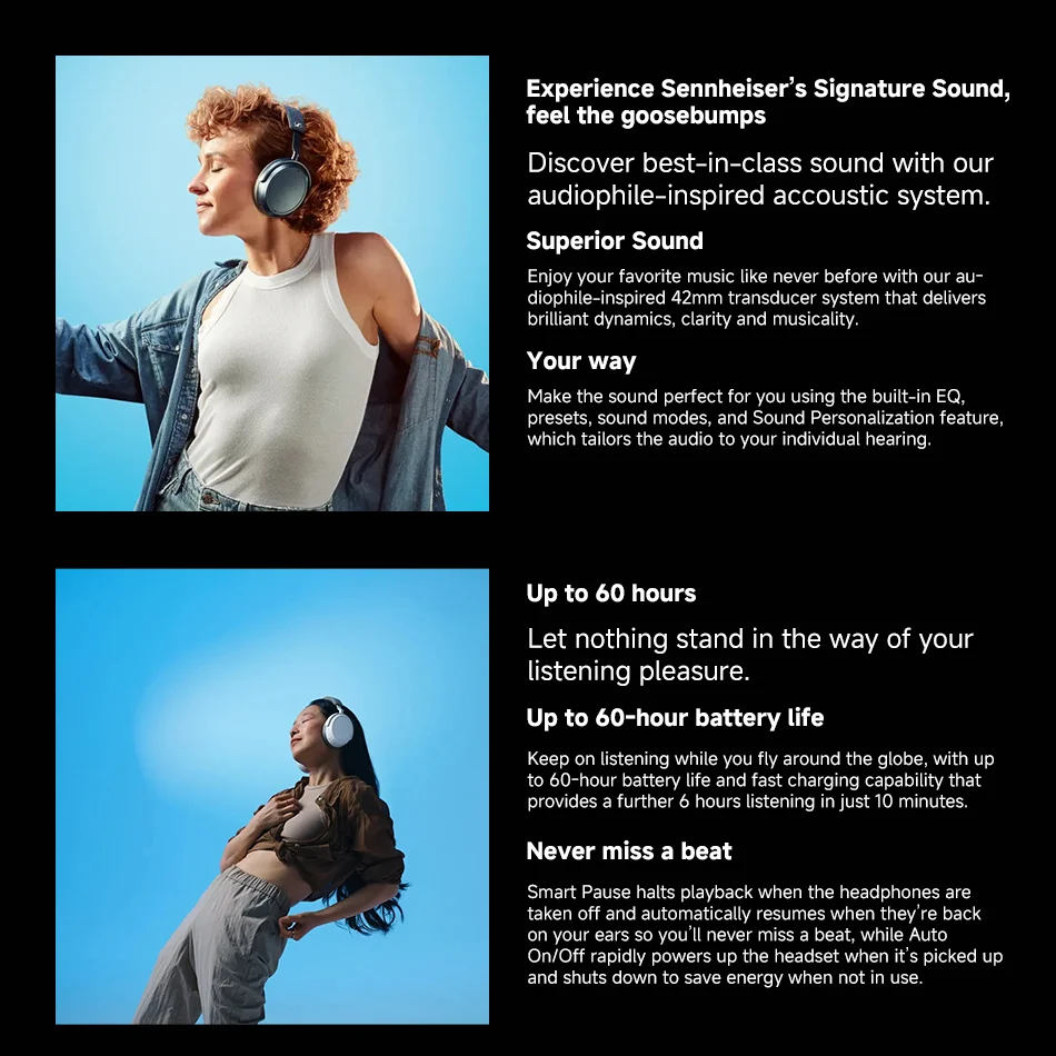 Беспроводные наушники Sennheiser Momentum 4 с шумоподавлением