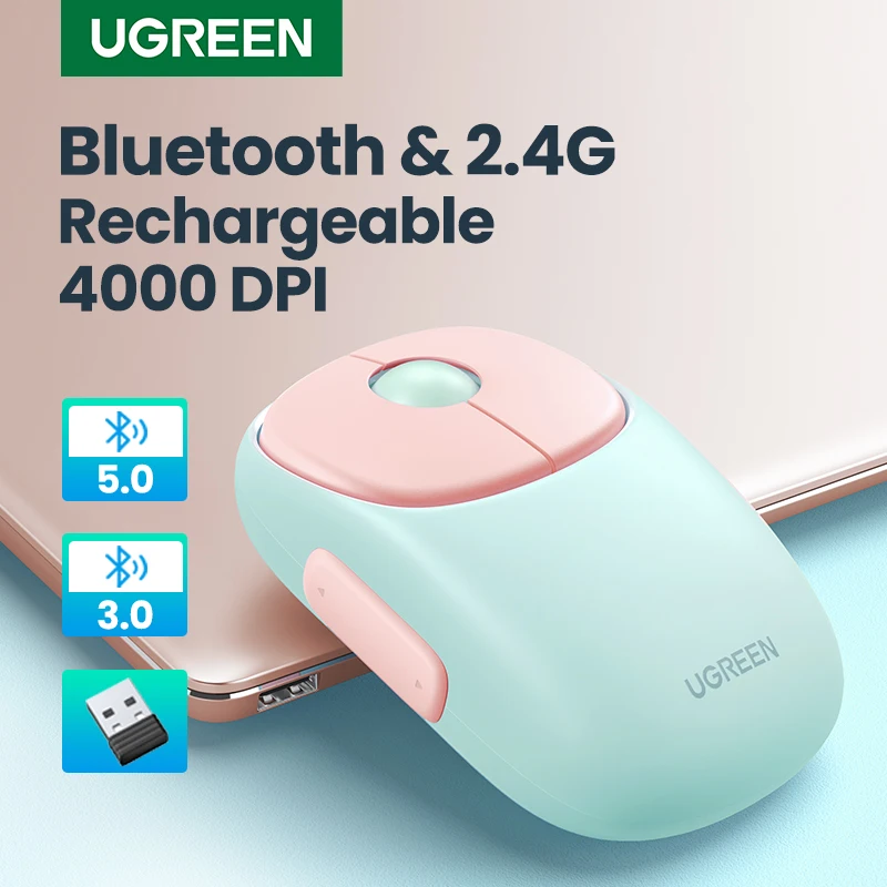 Беспроводная мышь UGREEN Slim, Bluetooth 5.0, 4000 DPI