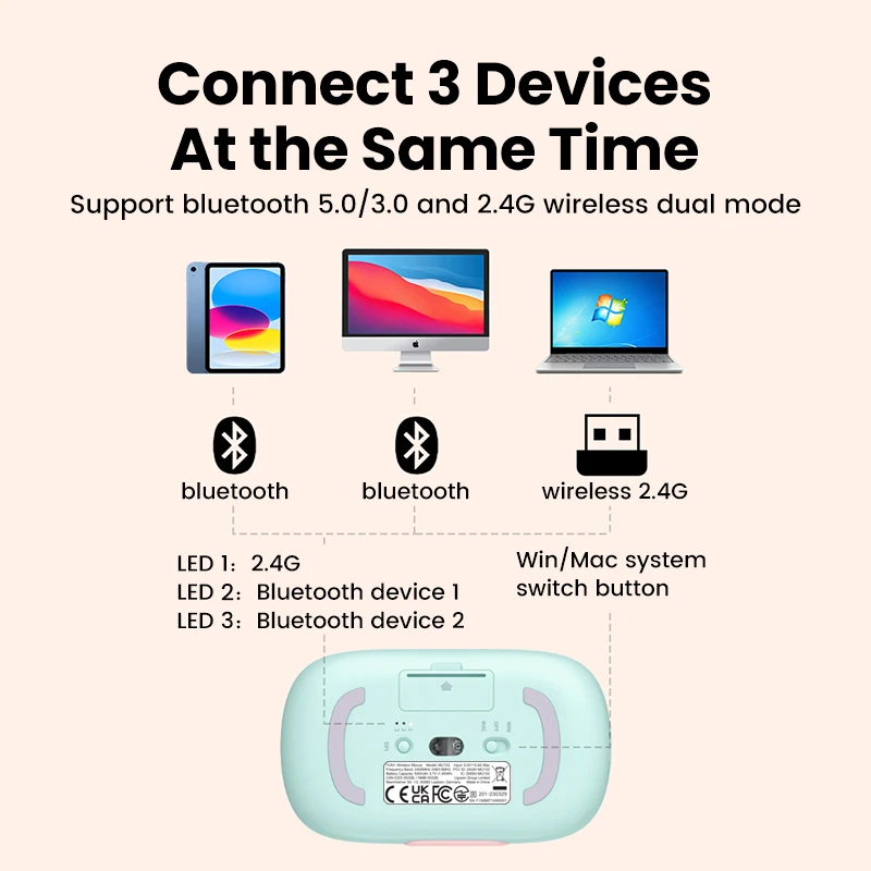 Беспроводная мышь UGREEN Slim, Bluetooth 5.0, 4000 DPI