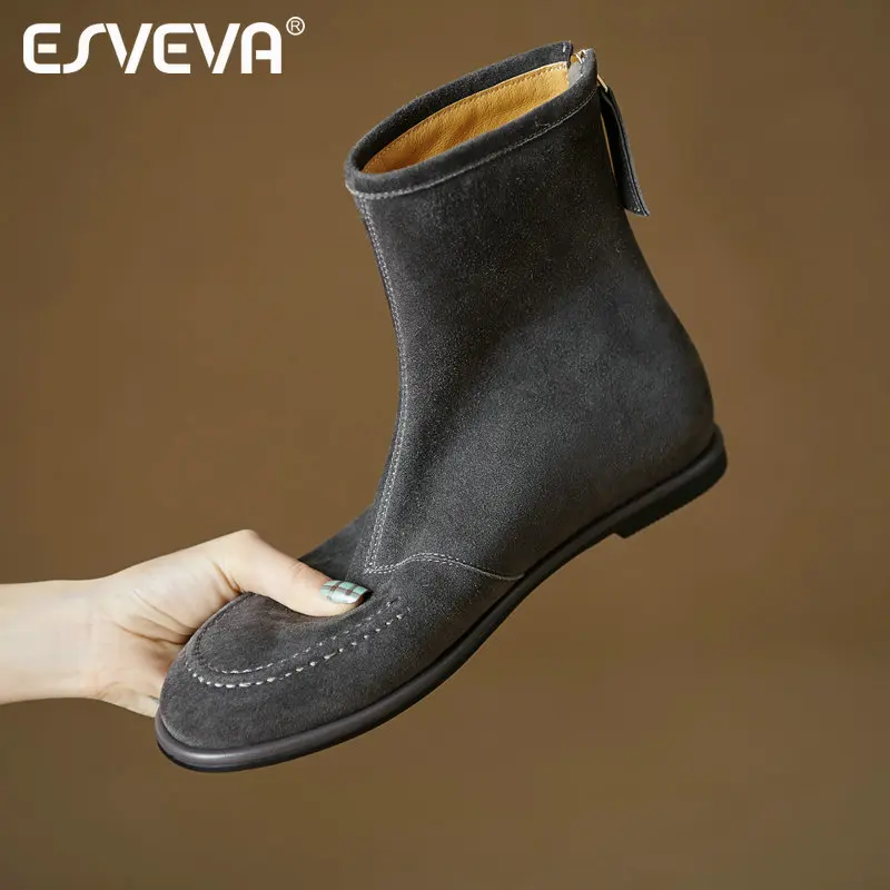 Миниатюра Женские зимние замшевые ботинки ESVEVA, размеры 34-43
