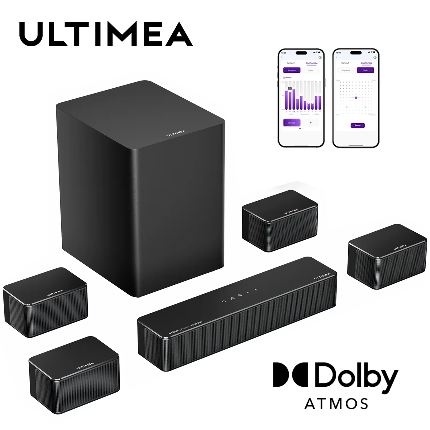 ULTIMEA 500W 7.1ch Dolby Atmos Саундбар с беспроводным сабвуфером