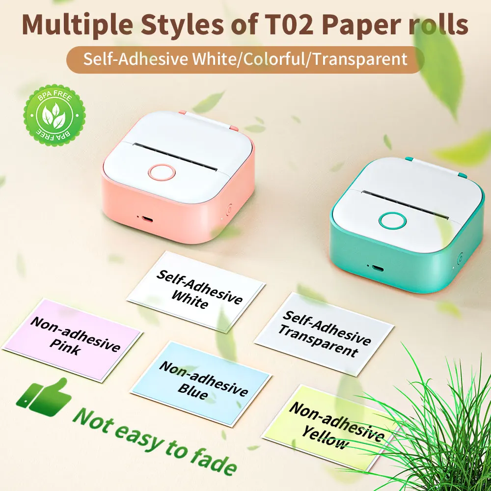 Миниатюра Карманный термопринтер наклеек Phomemo T02