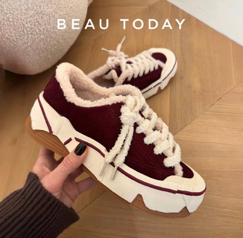 Зимние кроссовки BEAUTODAY на меху, замша и канвас