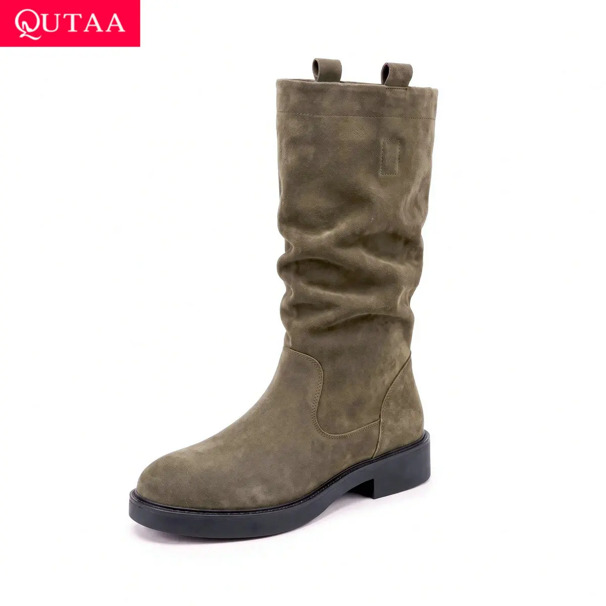 Миниатюра Женские зимние сапоги QUTAA на каблуке