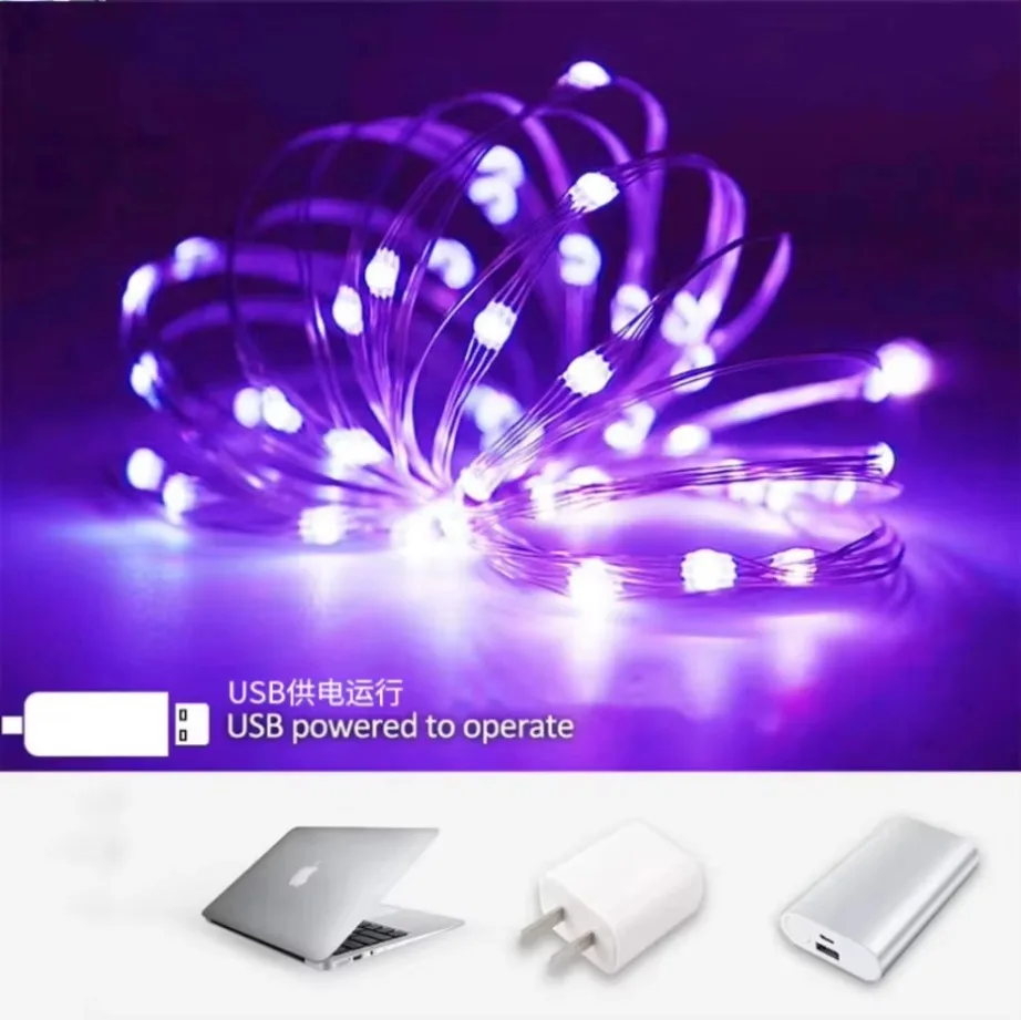Миниатюра Светодиодная гирлянда на USB, медная проволока, 1–20 м