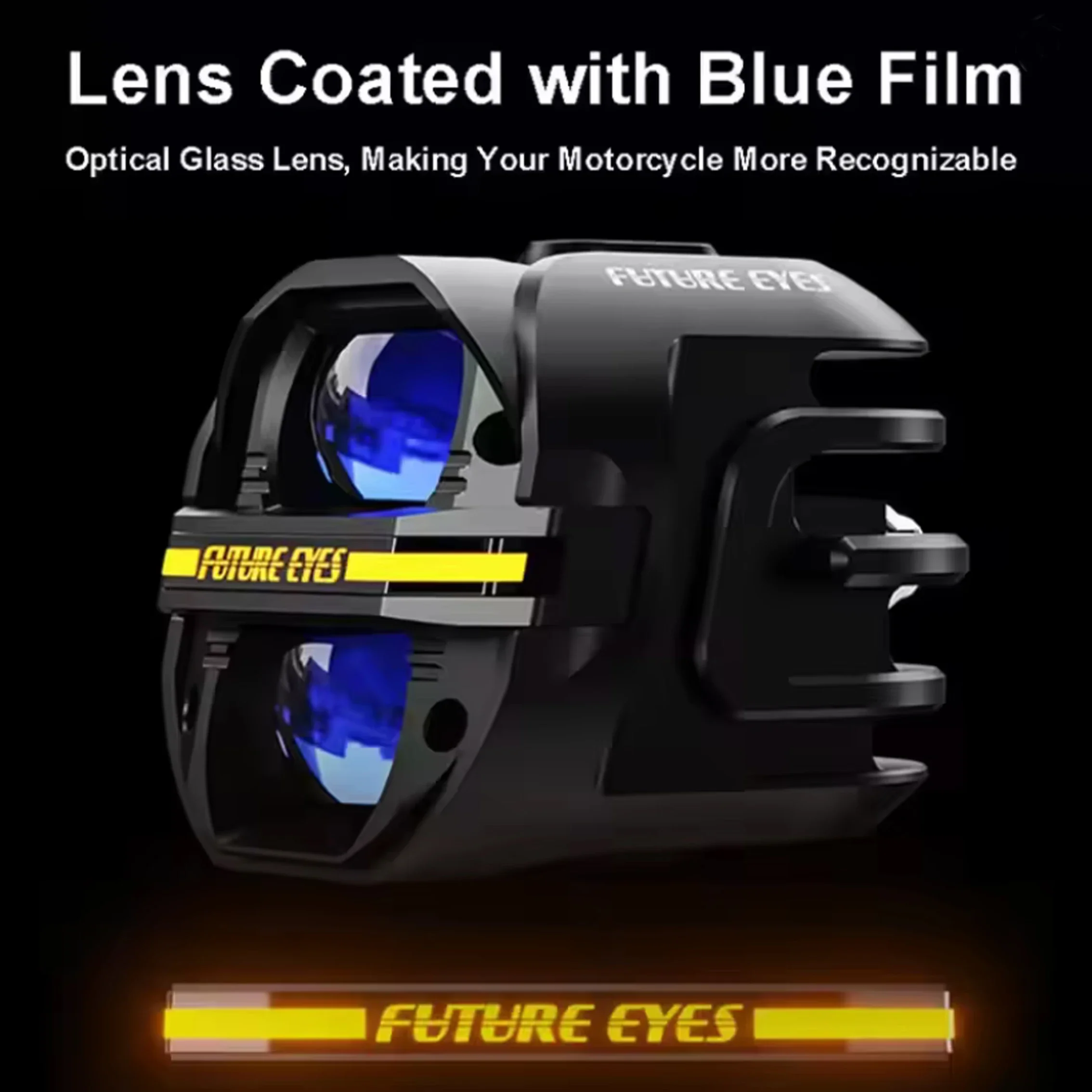 Мотоциклетный прожектор Future Eyes X80, дальний/ближний, 2 шт