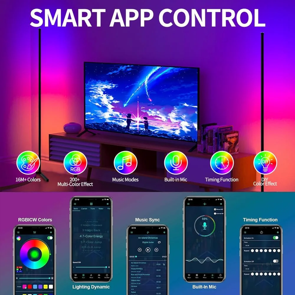 Миниатюра Умный угловой торшер RGB с синхронизацией под музыку