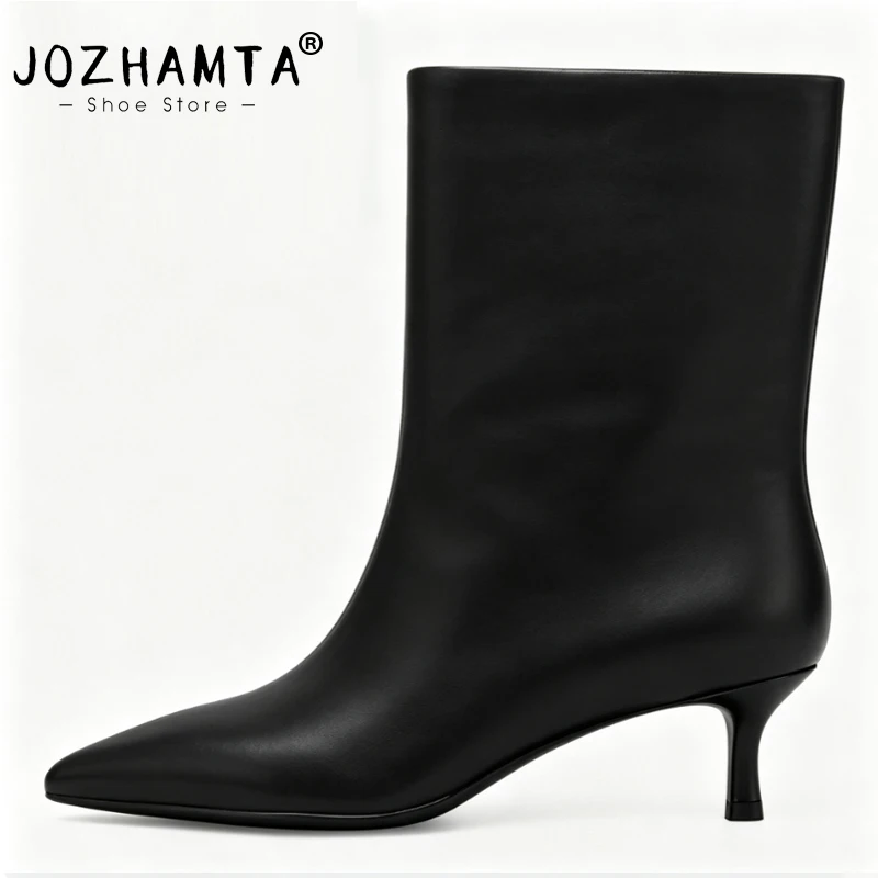 Миниатюра Женские ботильоны JOZHAMTA из натуральной кожи
