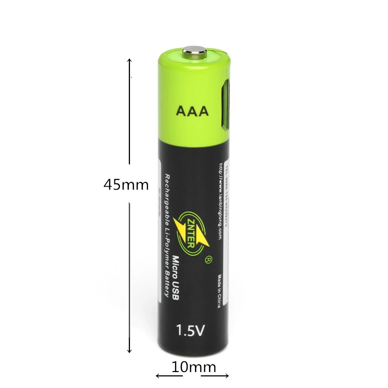 ZNTER 1.5В AAA перезаряжаемая литиевая батарея 600 мАч