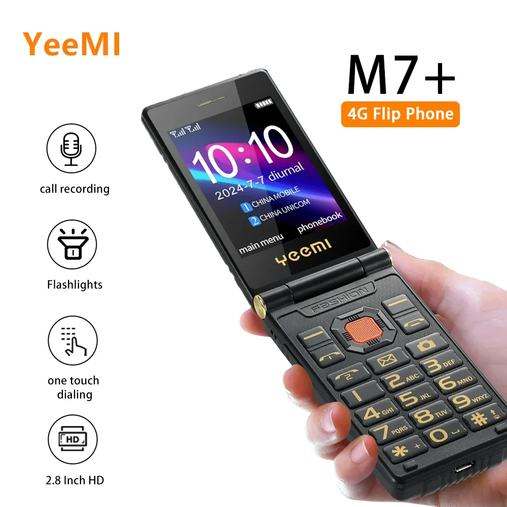 Миниатюра Кнопочный телефон-раскладушка YeeMI M7+, 6800 мАч, SOS