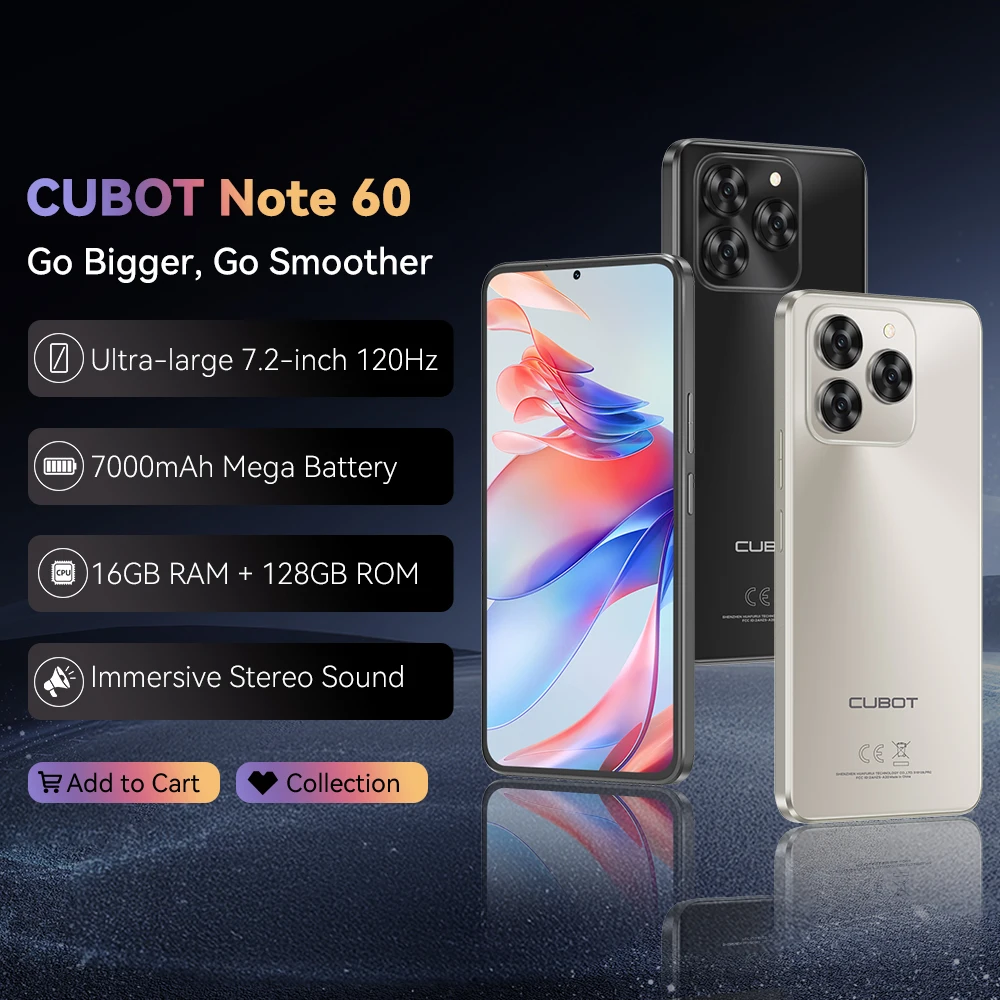 Смартфон CUBOT Note 60 с экраном 120 Гц