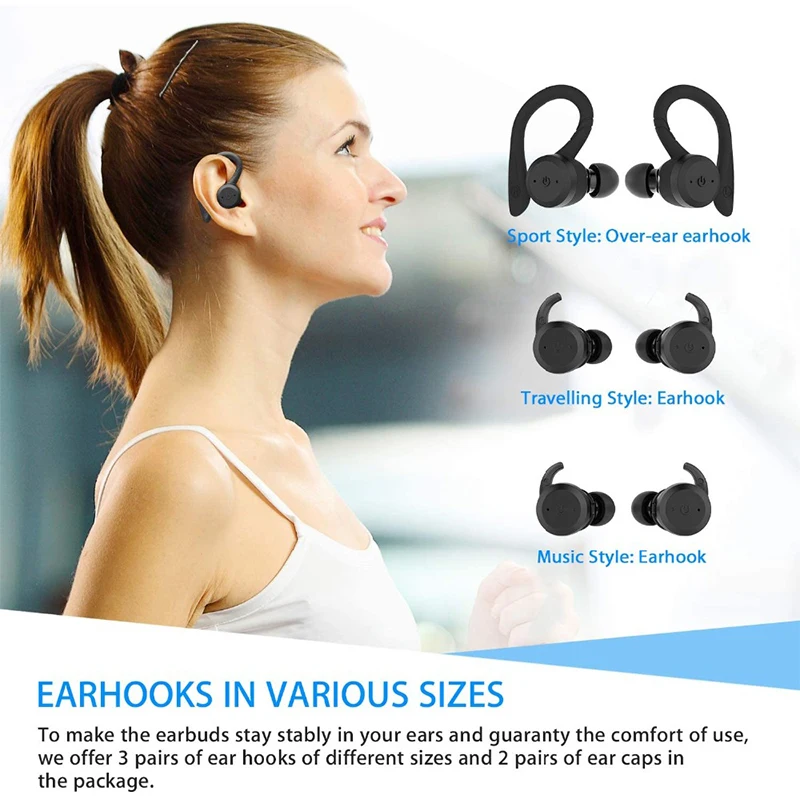 Спортивные TWS-наушники Bluetooth с защитой IPX7