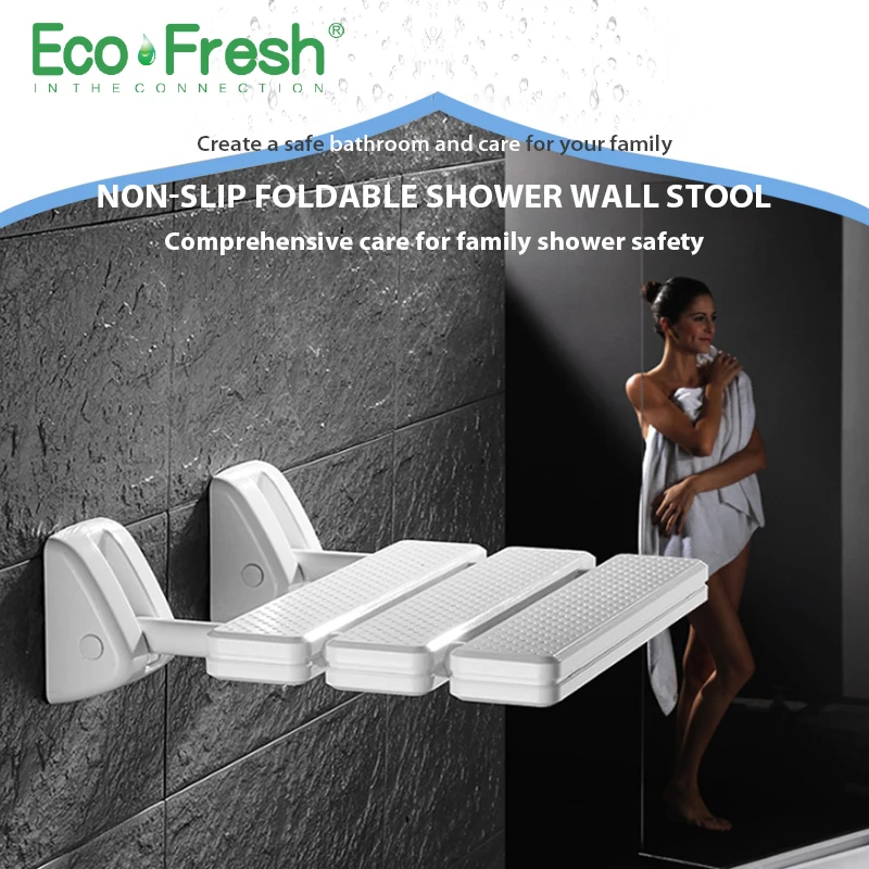 Миниатюра Настенный складной стул для душа, Ecofresh