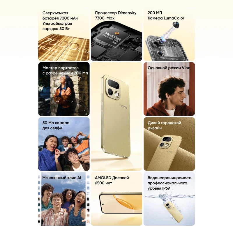 Смартфон Realme 16 Pro 5G, 8/256ГБ, 12/512ГБ, 16/512ГБ