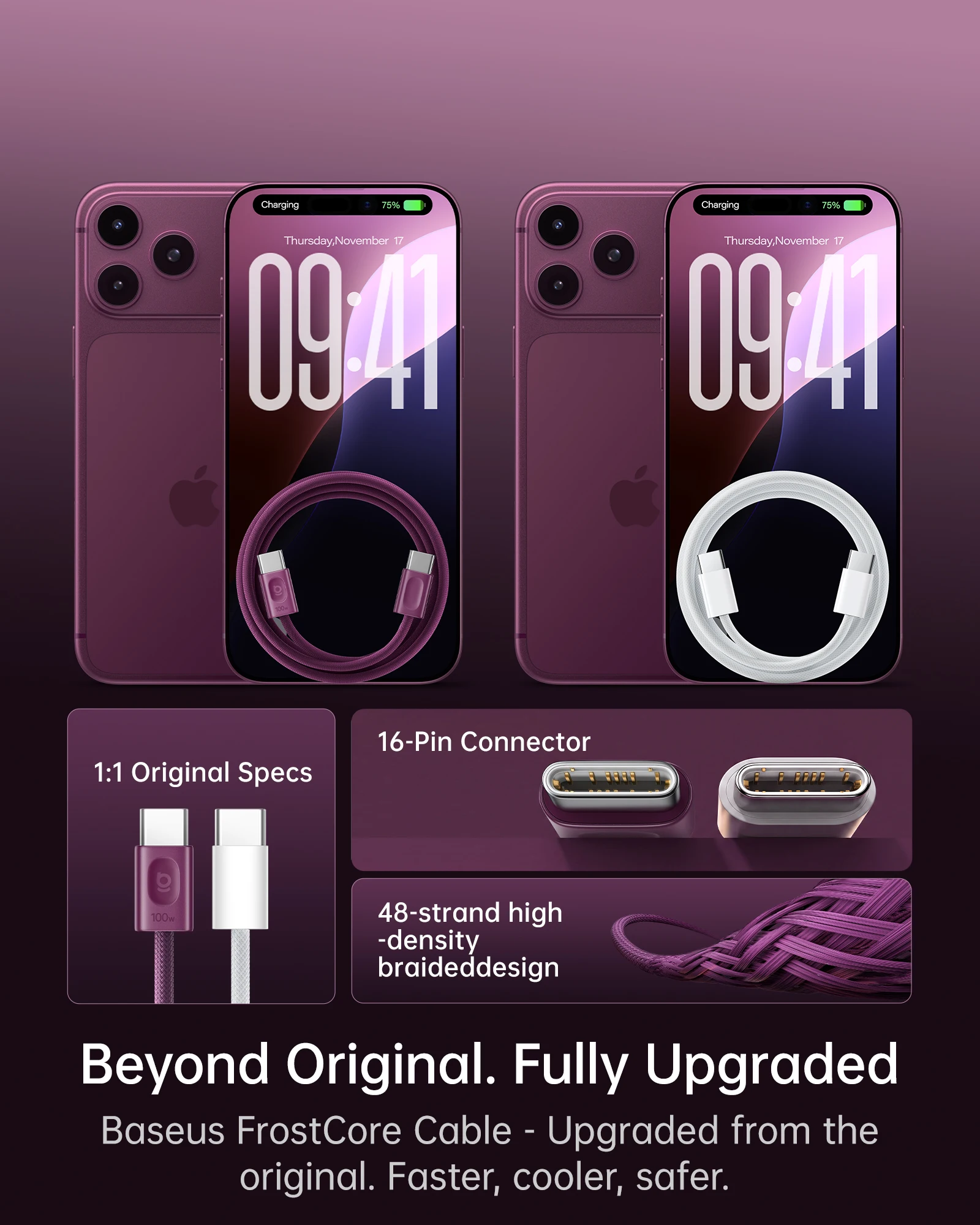 Миниатюра Кабель Baseus USB Type-C 100 Вт, быстрая зарядка PD