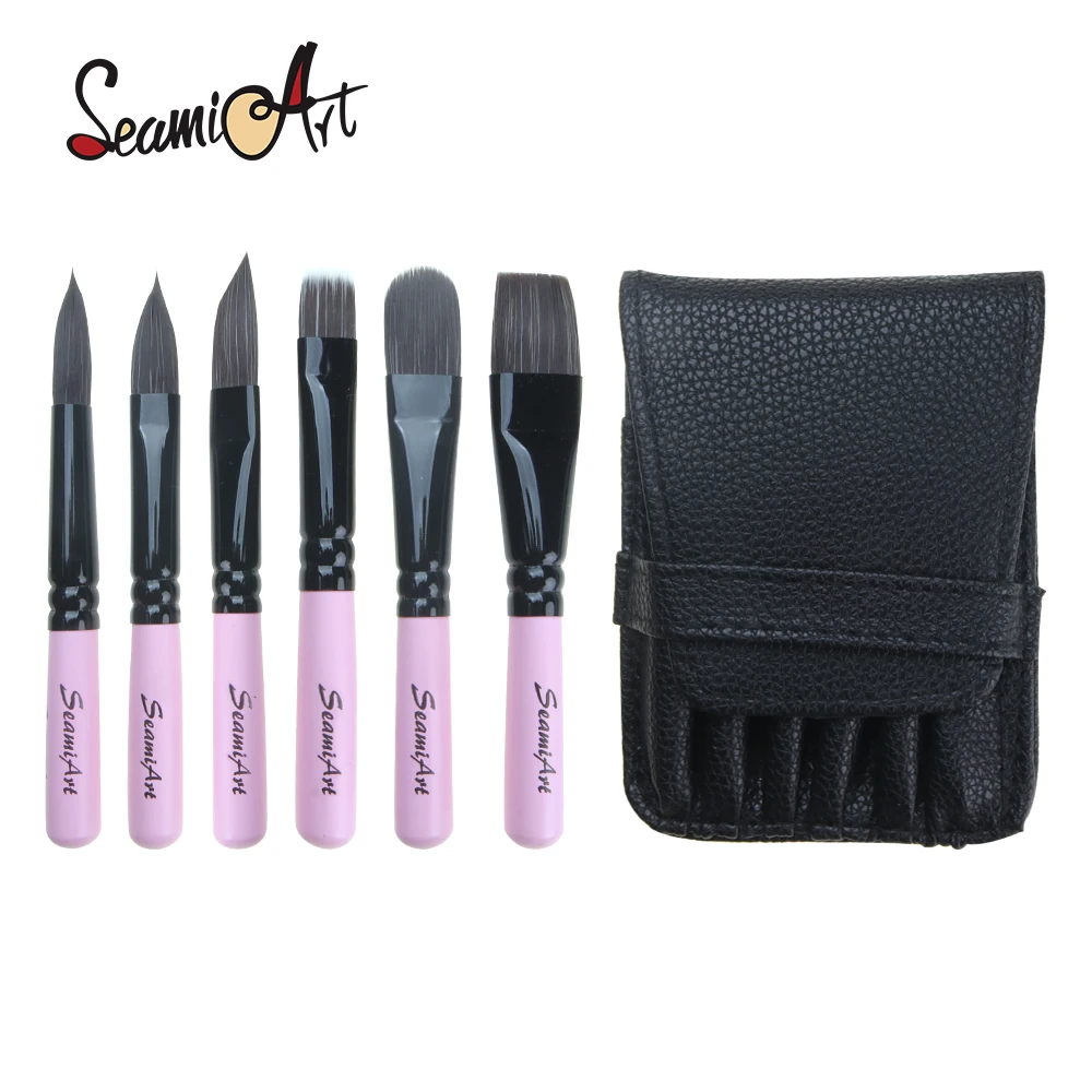 Кисти SeamiArt для акварели и гуаши, 6 шт., нейлон