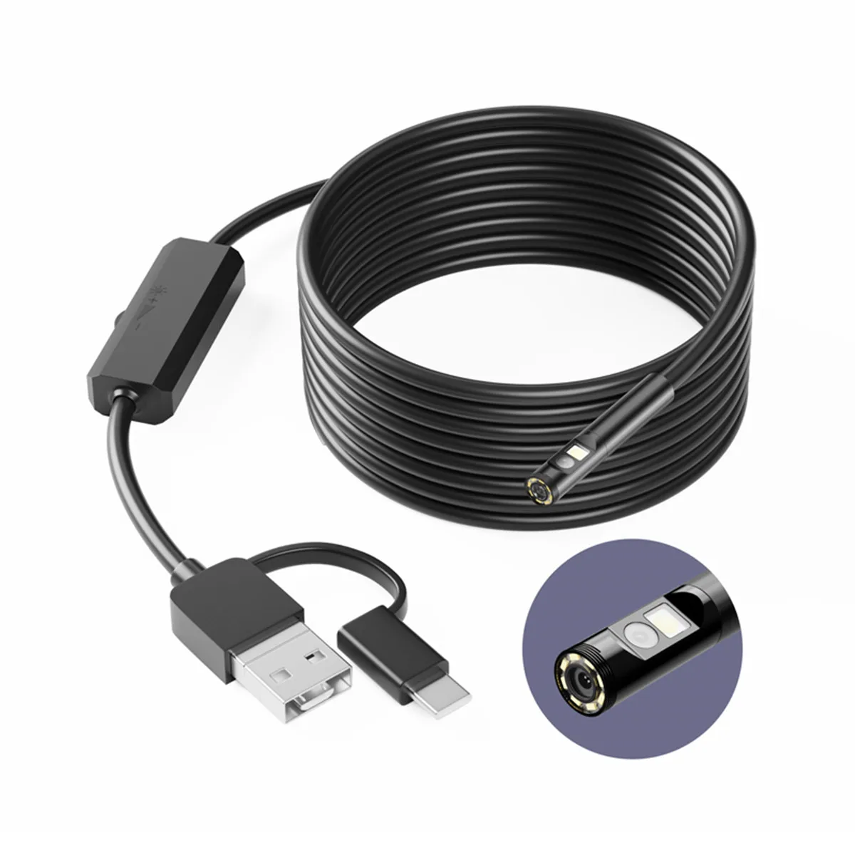 Эндоскоп USB 5,5 мм, двойная камера 1080P, для Android