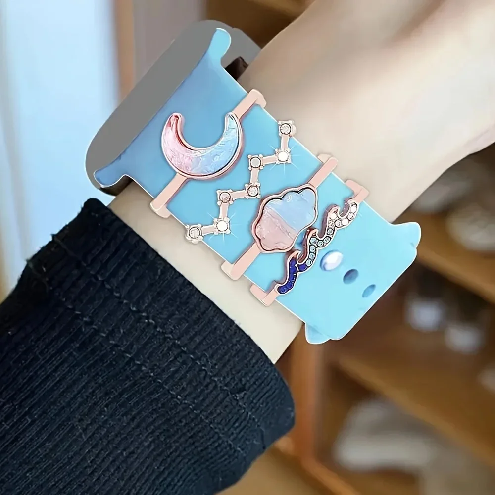 Набор декоративных колец для ремешка Apple Watch из сплава (4 шт.)