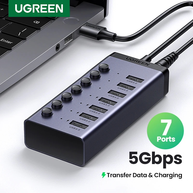 USB-хаб UGREEN на 7 портов USB 3.0