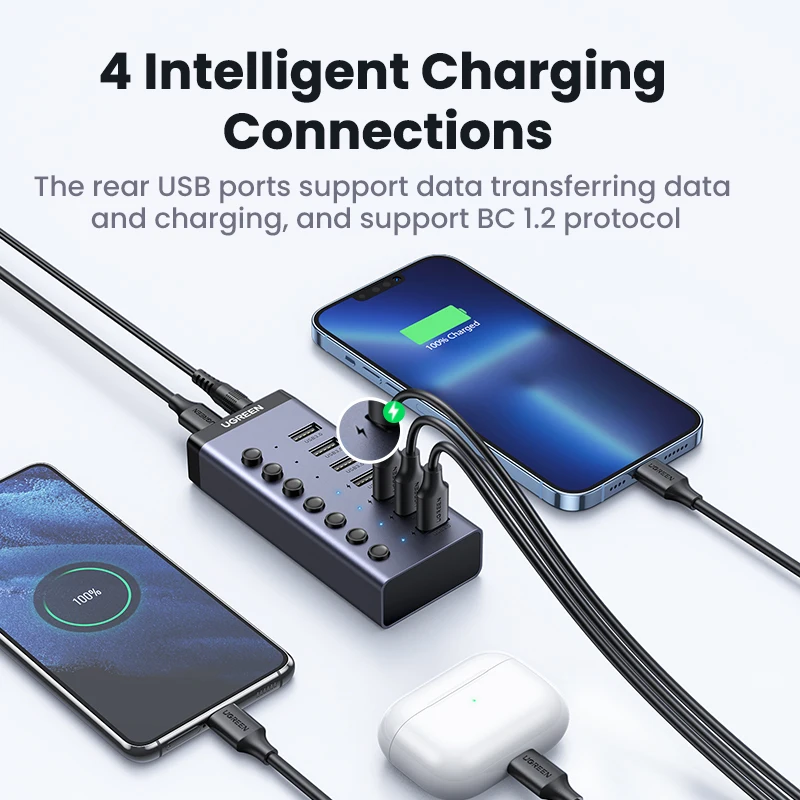 USB-хаб UGREEN на 7 портов USB 3.0