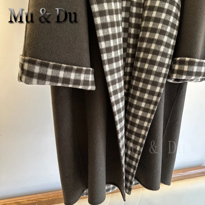 Миниатюра Кашемировое пальто Mu&Du в клетку