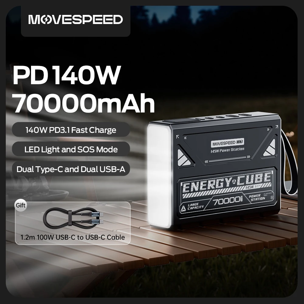 Миниатюра Портативный аккумулятор MOVESPEED Z70Pro, 70000 мАч, 140 Вт