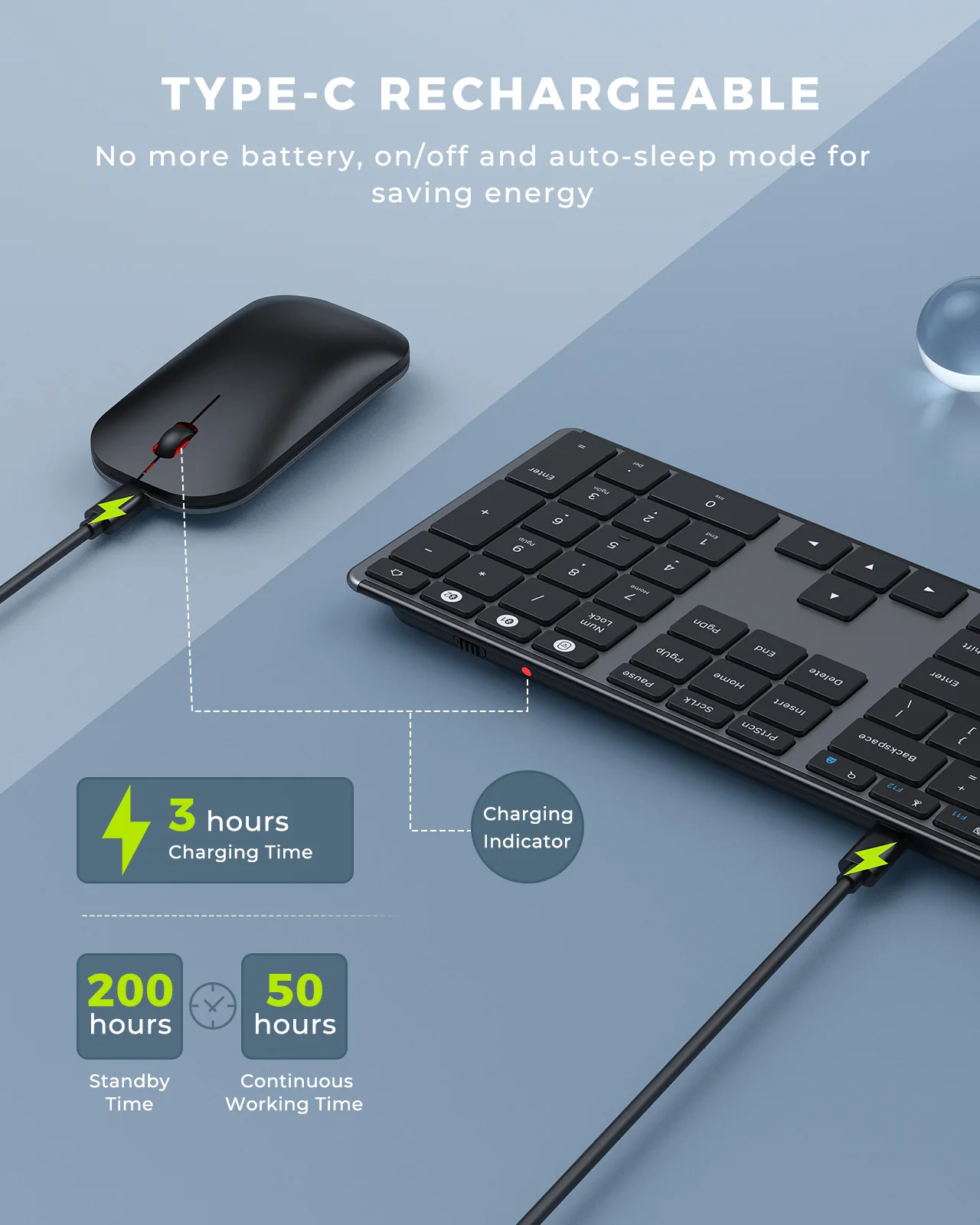 Беспроводной комплект клавиатуры и мыши Seenda Bluetooth
