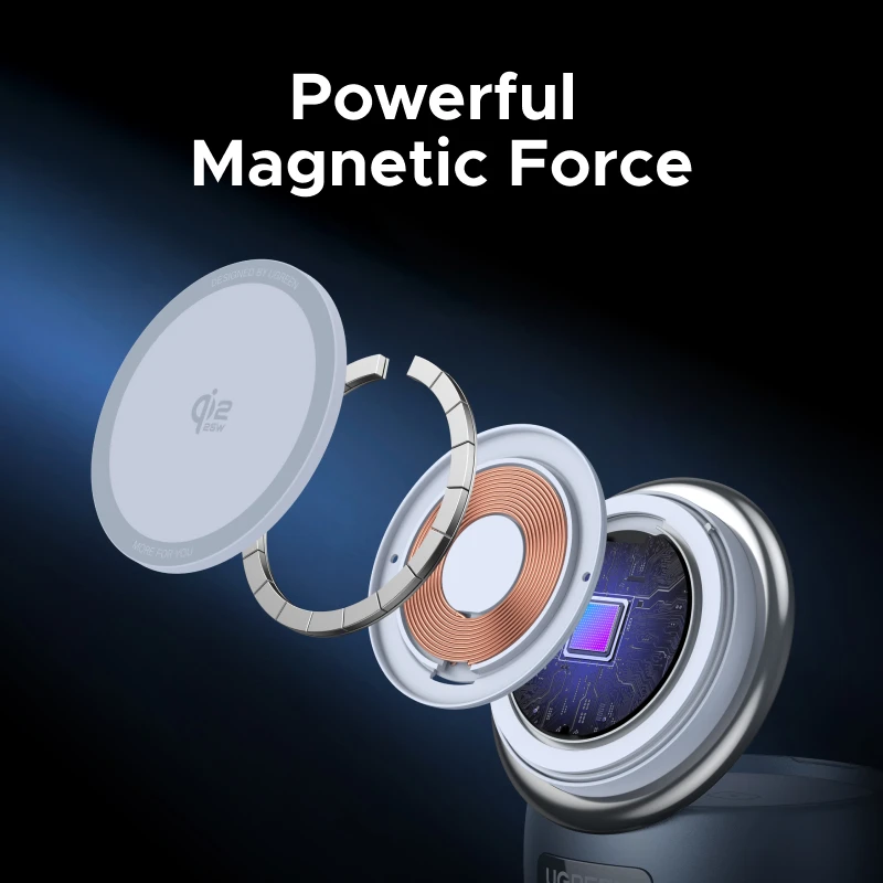Миниатюра Беспроводная зарядка UGREEN MagFlow Qi2, 25 Вт