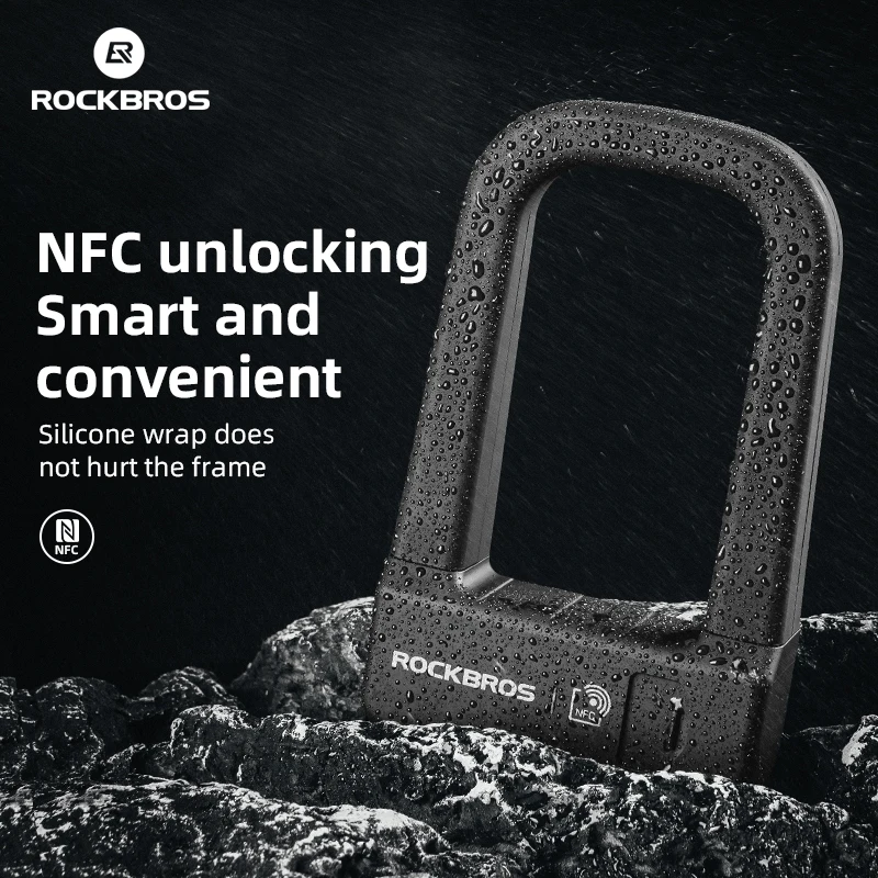 Миниатюра Умный U-образный велозамок ROCKBROS с NFC-разблокировкой