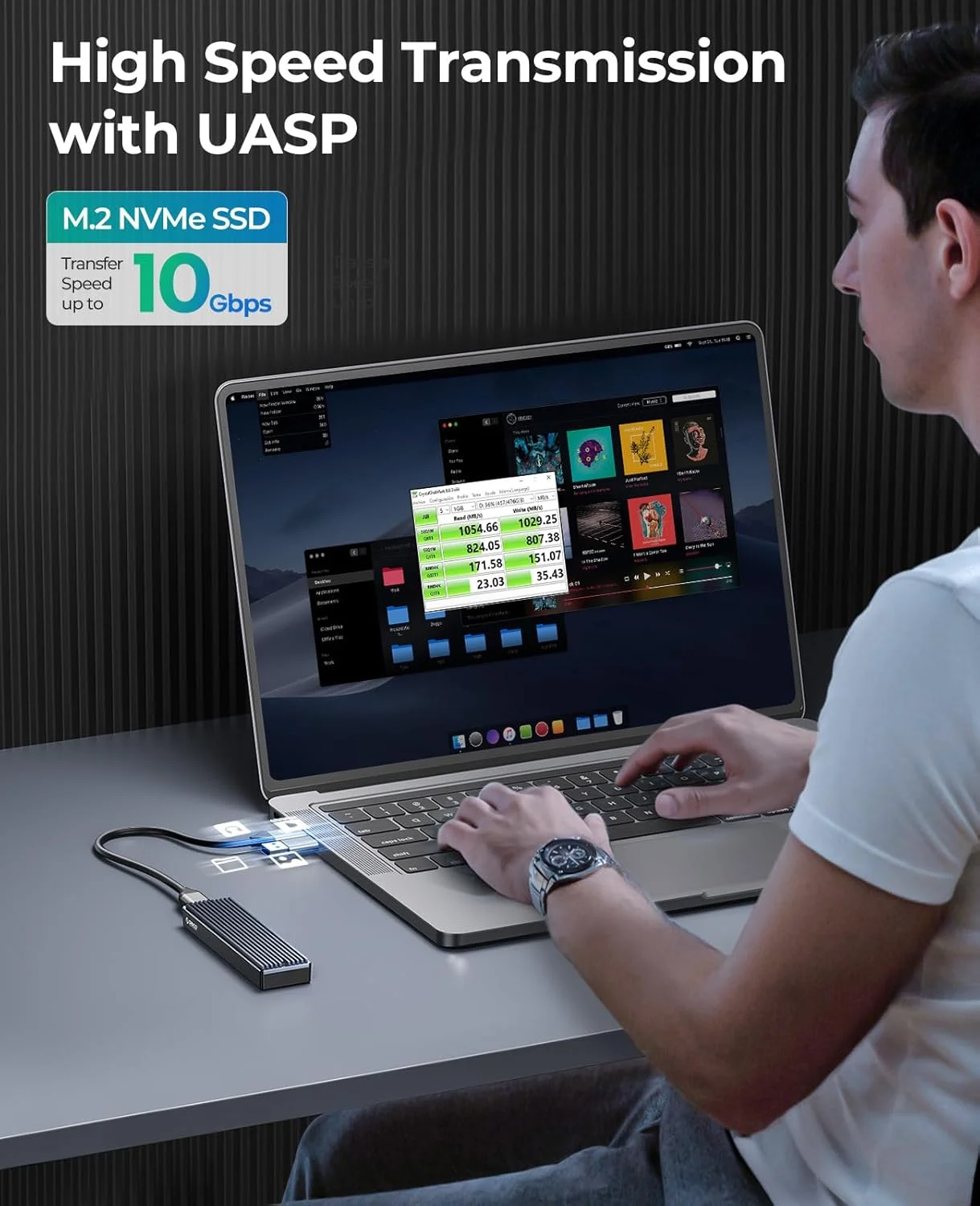 Миниатюра Корпус ORICO для SSD M.2 NVMe, USB Type-C 10 Гбит/с