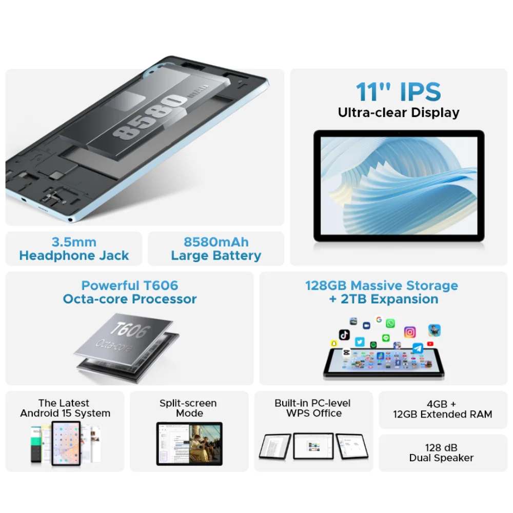 Планшет Doogee U11, 11 дюймов, 4/128 ГБ