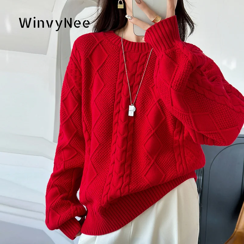 Миниатюра Женский вязаный свитер WinvyNee, модель ZA1002017