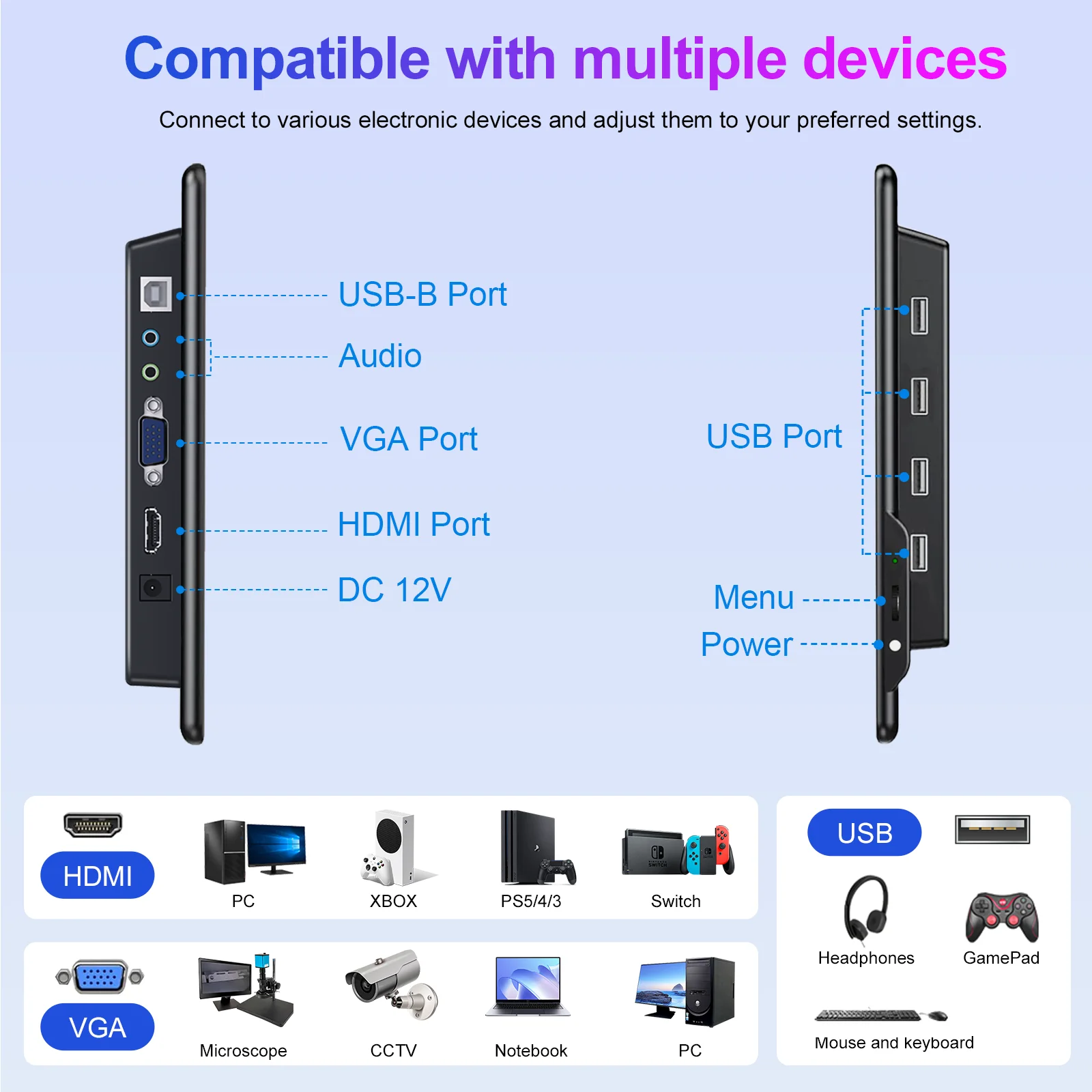 Миниатюра Сенсорный монитор Unew CX133TP-C, 13,3 дюйма