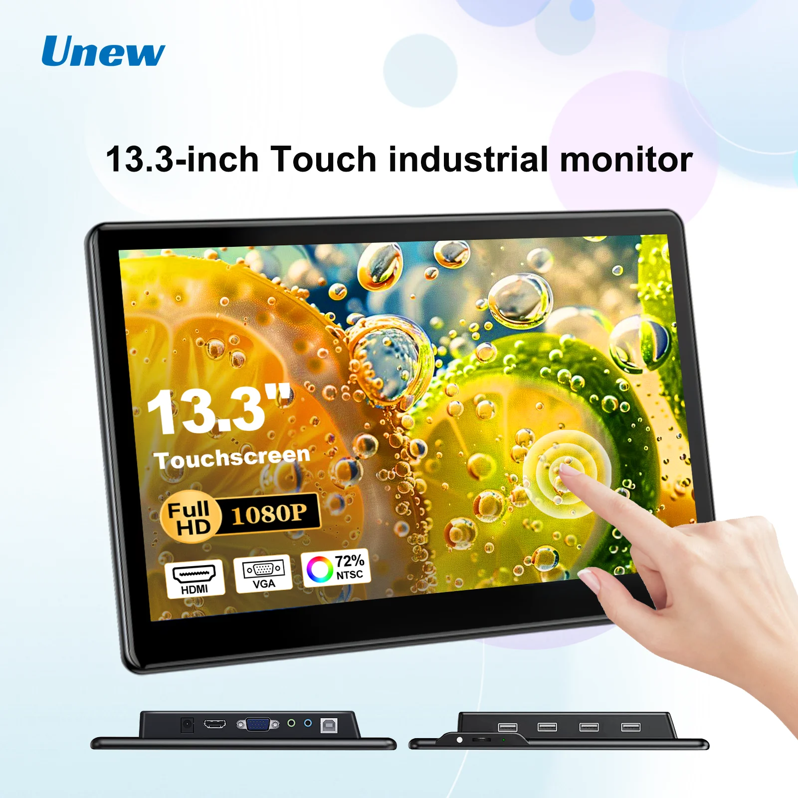 Сенсорный монитор Unew CX133TP-C, 13,3 дюйма