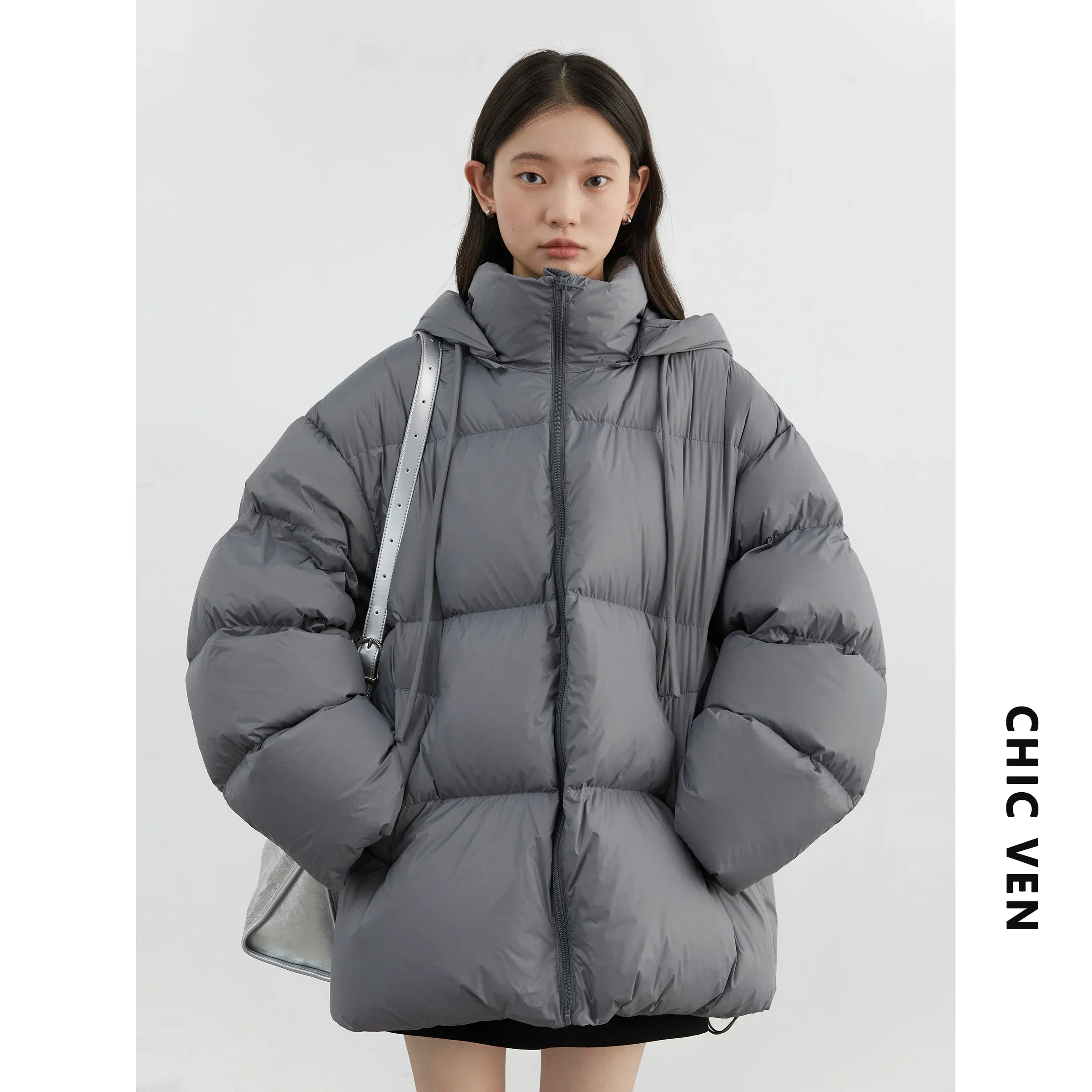 Белый пуховик CHIC VEN из нейлона